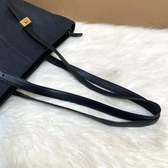 DOONEY & BOURKE Large Rare Vintage METRO Tote Black Pebbled All Weather Leather - Picture 4 of 16